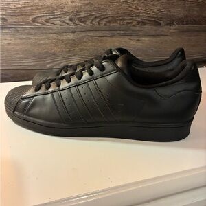 adidas Black Leather Low-Top Sneakers